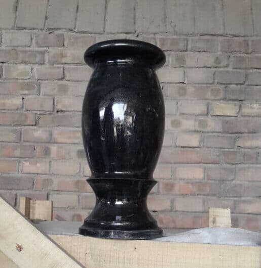 Stone vase black granite vase